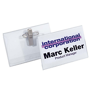 Durable Funda de identificación con imperdible y pinza 54 x 90 mm Durable Funda de identificación con imperdible y pinza 54 x 90 mm