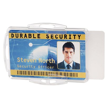 Durable Funda rígida abierta para 2 tarjetas de identificación o pases de seguridad - 1