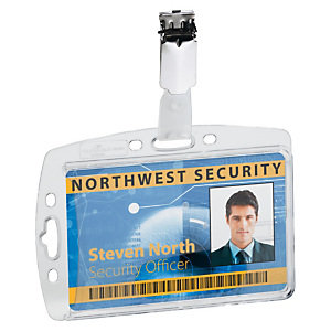 Durable Funda rígida con pinza para tarjetas de identificación o pases seguridad Durable Funda rígida con pinza para tarjetas de identificación o pases seguridad