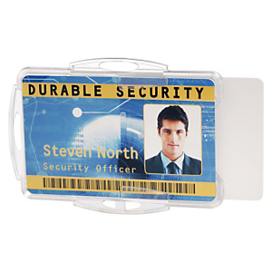 Durable Funda rígida abierta para 2 tarjetas de identificación o pases de seguridad Durable Funda rígida abierta para 2 tarjetas de identificación o pases de seguridad