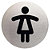 Durable PICTO señal, WC señoras, 83 mm de diámetro, autoadhesiva, acero inoxidable pulido - 1