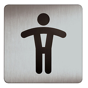 DURABLE Plaque design carré toilettes hommes. DURABLE Plaque design carré toilettes hommes.