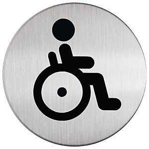 DURABLE Plaque d'intérieur autocollante ronde DURABLE - Toilettes Handicapés