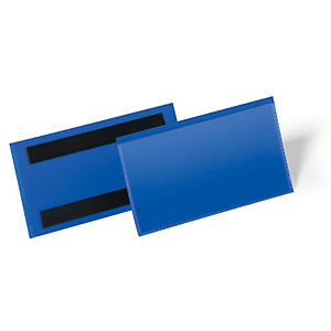 Durable Pochettes logistiques magnétiques - 150 x 67 mm- Bleu - Lot de 50