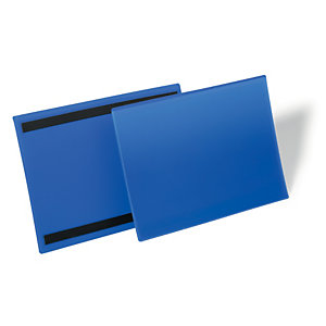 Durable Pochettes logistiques magnétiques - Format A4 paysage 297 x 210 mm - Bleu - Lot de 50