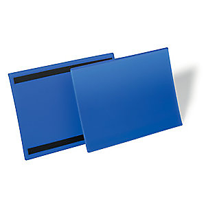 Durable Pochettes logistiques magnétiques - Format A4 paysage 297 x 210 mm - Bleu - Lot de 50