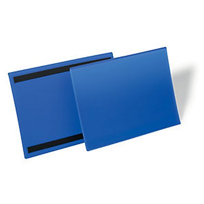 Durable Pochettes logistiques magnétiques - Format A4 paysage 297 x 210 mm - Bleu - Lot de 50