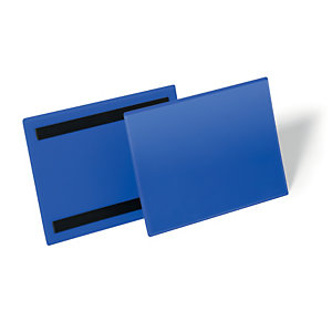 Durable Pochettes logistiques magnétiques - Format A5 paysage 210 x 148 mm - Bleu - Lot de 50