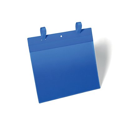 Durable Pochettes logistiques avec système d'attache - Format A4 paysage 297 x 210 mm - Bleu - Lot de 50 - 1