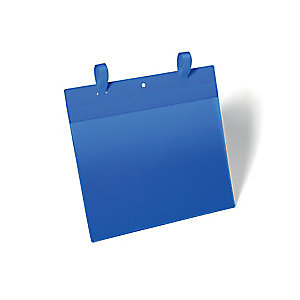 Durable Pochettes logistiques avec système d'attache - Format A4 paysage 297 x 210 mm - Bleu - Lot de 50