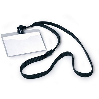 Durable Porta nomi con cordoncino - Colore nero (confezione 10 pezzi) - Porta  Badge e Accessori