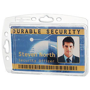 Durable Porte-badge de sécurité fermé pour 1 carte 54 x 85 mm, sans attache - Transparent
