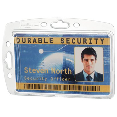 Durable Porte-badge de sécurité fermé pour 1 carte 54 x 85 mm, sans attache - Transparent - 1