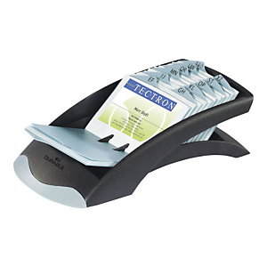 Durable Rangement pour cartes, VISIFIX VEGAS, 100 compartiments, préimprimés de A à Z, 104 x 72 mm, capacité de 200 cartes, avec index à onglets, noir Durable Rangement pour cartes, VISIFIX VEGAS, 100 compartiments, préimprimés de A à Z, 104 x 72 mm, capacité de 200 cartes, avec index à onglets, noir