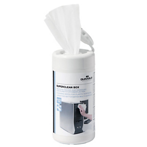 Durable Salviette SuperClean per superfici plastiche, barattolo da 100 pezzi