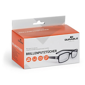 DURABLE Salviette umidificate per occhiali (confezione 100 salviette)