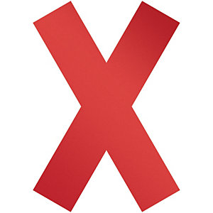 Durable Simbolo X con Adesivo Rimovibile, Per Superfici in Plastica o Tessuto in Aree Interne, Rosso (confezione 5 pezzi)