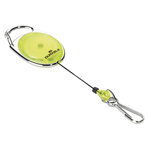 Durable Style Cordón extensible con clip y mosquetón, amarillo Durable Style Cordón extensible con clip y mosquetón, amarillo