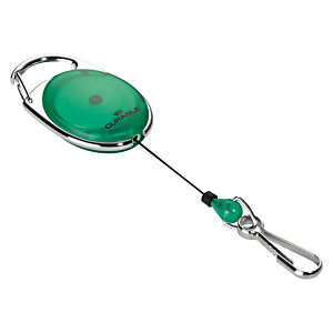 Durable Style Cordón extensible con clip y mosquetón, verde Durable Style Cordón extensible con clip y mosquetón, verde