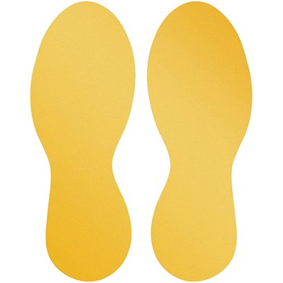 Durable Symbole de marquage au sol - Adhésif antidérapant - Paire de pieds - 24 x 9 cm - Jaune - Lot de 5 - 1