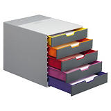Durable Varicolor módulo - 5 cajones gris Durable Varicolor módulo - 5 cajones gris