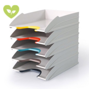 DURABLE Vaschetta portacorrispondenza A4 VARICOLOR® MIX TRAY SET, Grigio con profili colorati (confezione 5 pezzi) DURABLE Vaschetta portacorrispondenza A4 VARICOLOR® MIX TRAY SET, Grigio con profili colorati (confezione 5 pezzi)