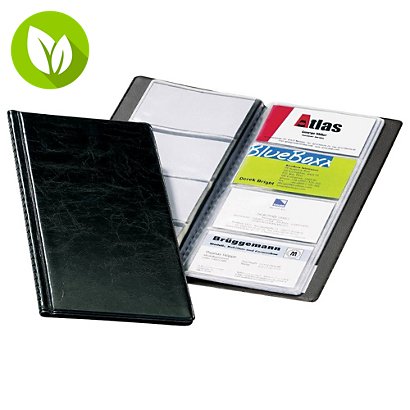 Durable VISIFIX, Clasificador de tarjetas de visita, 57 X 90 mm, 96 tarjetas, Negro - 1