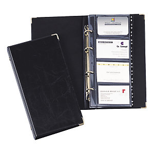 Durable VISIFIX, porte-cartes, 12 compartiments, pré-imprimé : A-Z, 57 x 90 mm, capacité de 200 cartes, avec index alphabétique, noir