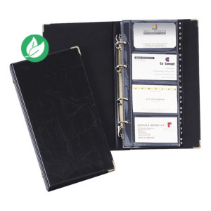 Durable VISIFIX, porte-cartes, 12 compartiments, pré-imprimé : A-Z, 57 x 90 mm, capacité de 200 cartes, avec index alphabétique, noir