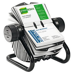 Durable VISIFIX Tarjetero giratorio, capacidad para 400 tarjetas, pestañas A-Z, negro Durable VISIFIX Tarjetero giratorio, capacidad para 400 tarjetas, pestañas A-Z, negro