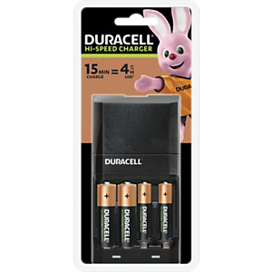 Duracell Chargeur de piles Hi-Speed pour format AA et AAA - 15 mn de charge = 4h d'autonomie