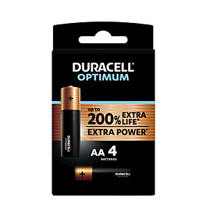 Duracell Pile alcaline AA / LR6 Optimum - Lot de 4 Duracell Pile alcaline AA / LR6 Optimum - Lot de 4