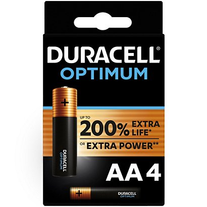 Pile alcaline Duracell AA / LR6 Optimum - Lot de 4 - JPG