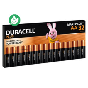 Duracell Pile alcaline AA / LR6 Plus Powerboost - Lot de 32 Duracell Pile alcaline AA / LR6 Plus Powerboost - Lot de 32