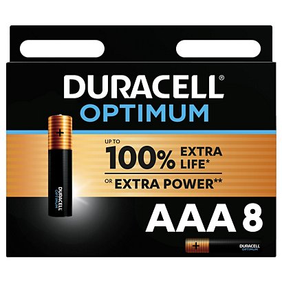 Pile alcaline Duracell AAA / LR3 Optimum - Lot de 8 - JPG
