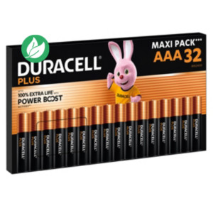 Duracell Pile alcaline AAA / LR3 Plus Powerboost - Lot de 32 Duracell Pile alcaline AAA / LR3 Plus Powerboost - Lot de 32