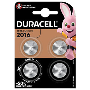 Duracell Pile bouton Lithium CR 2016 - Lot de 4