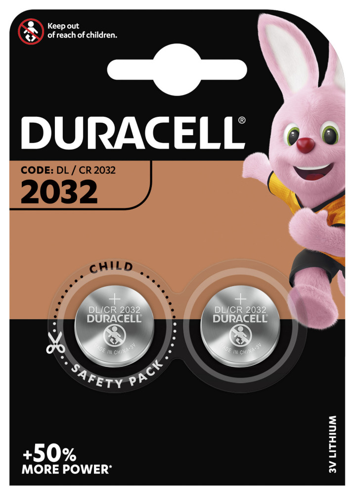 Duracell Pile bouton Lithium CR 2032 - Lot de 2