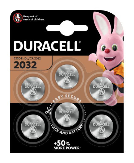 Duracell Pile bouton Lithium CR 2032- Lot de 6