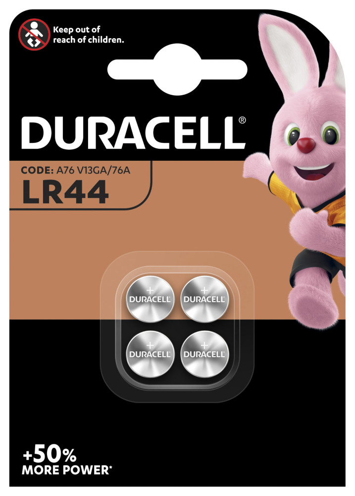 Duracell Pile bouton LR44 / A76 - Lot de 4