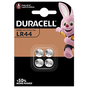 DURACELL Pile bouton LR44 / A76 - Lot de 4