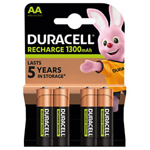 Duracell Pile rechargeable AA / HR6 - 1300 mAh - Lot de 4