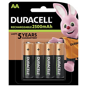 Duracell Pile rechargeable AA / HR6 Ultra - 2500 mAh - Lot de 4