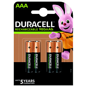 Duracell Pile rechargeable AAA / HR3 Ultra - 900 mAh - Lot de 4