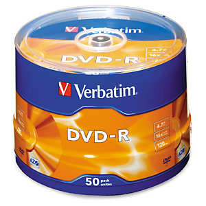 DVD-R en spindle de 50 VERBATIM