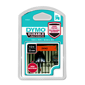Dymo 1978367 D1 DURABLE negro sobre naranja 12 mm x 3 m Dymo 1978367 D1 DURABLE negro sobre naranja 12 mm x 3 m