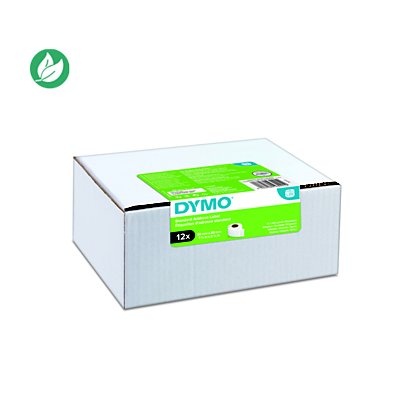 Dymo 2093091 étiquettes d'adresse standard pour LabelWriter 28 x 89 mm - boîte de 12 rouleaux de 130 étiquettes - 1
