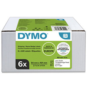 Dymo 2093092 Étiquettes d'expédition LW polyvalentes authentiques, 54 mm x 101 mm, facilement détachables, auto-adhésives, pour étiqueteuses LabelWriter