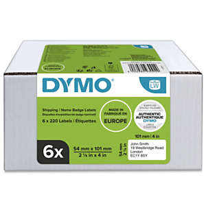 Dymo 2093092 Étiquettes d'expédition LW polyvalentes authentiques, 54 mm x 101 mm, facilement détachables, auto-adhésives, pour étiqueteuses LabelWriter Dymo 2093092 Étiquettes d'expédition LW polyvalentes authentiques, 54 mm x 101 mm, facilement détachables, auto-adhésives, pour étiqueteuses LabelWriter