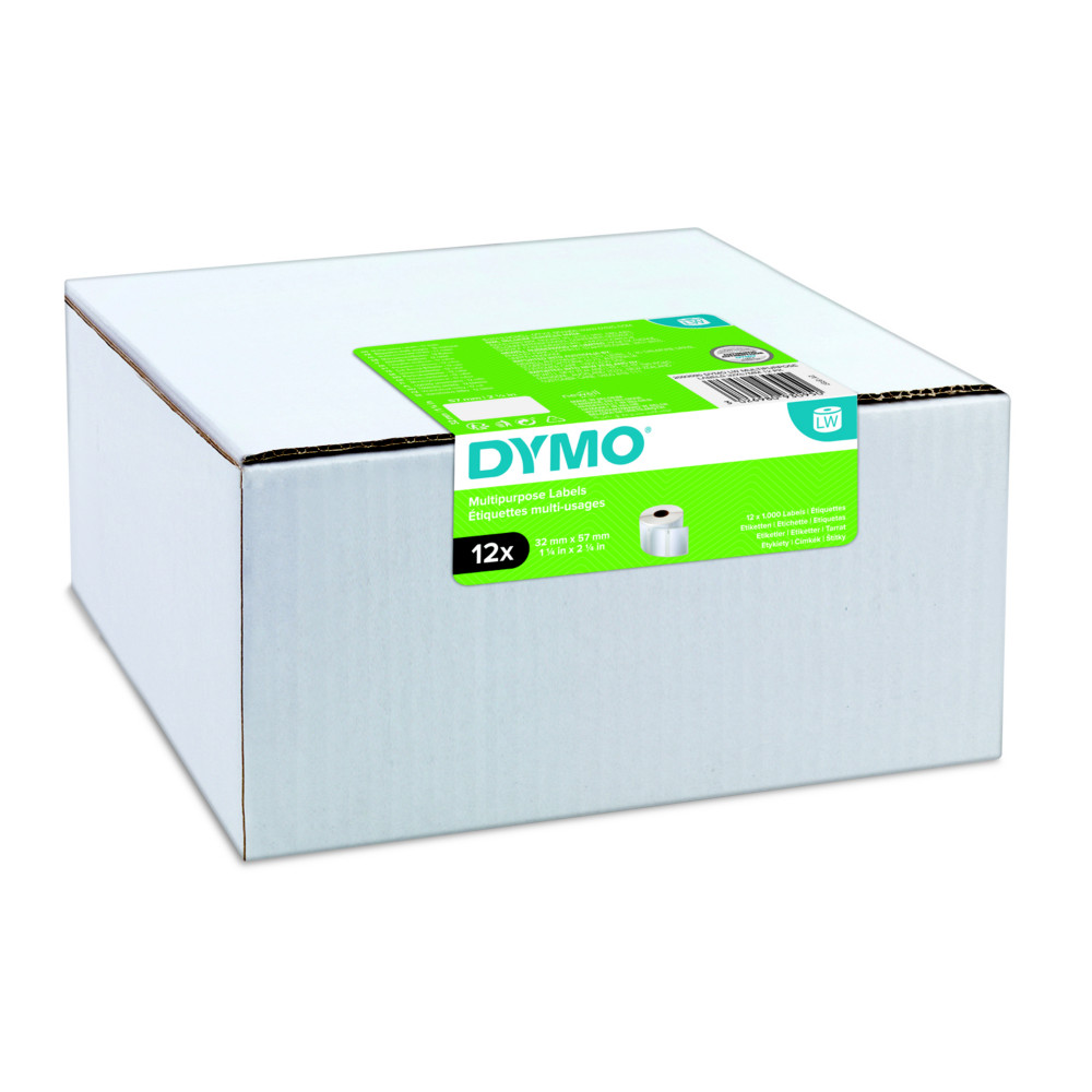 Dymo 2093095 Étiquettes LW polyvalentes authentiques, 32 mm x 57 mm, facilement détachables, auto-adhésives, pour étiqueteuses LabelWriter